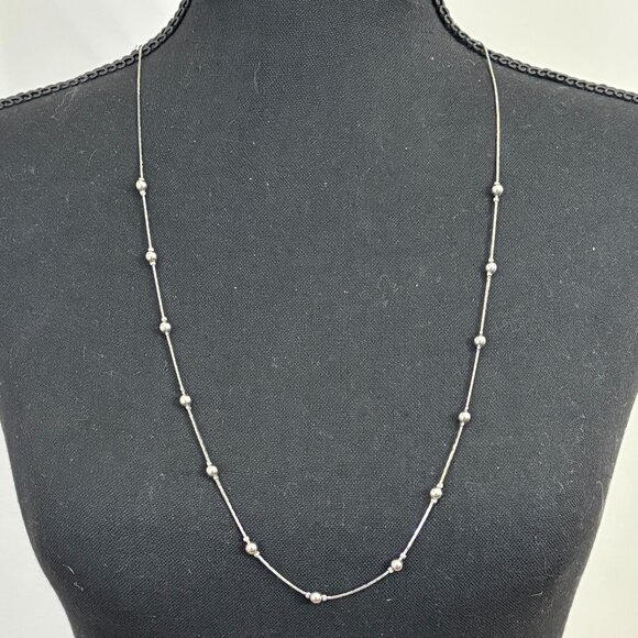 Silver Toned Ball Necklace - Picture 4 of 4